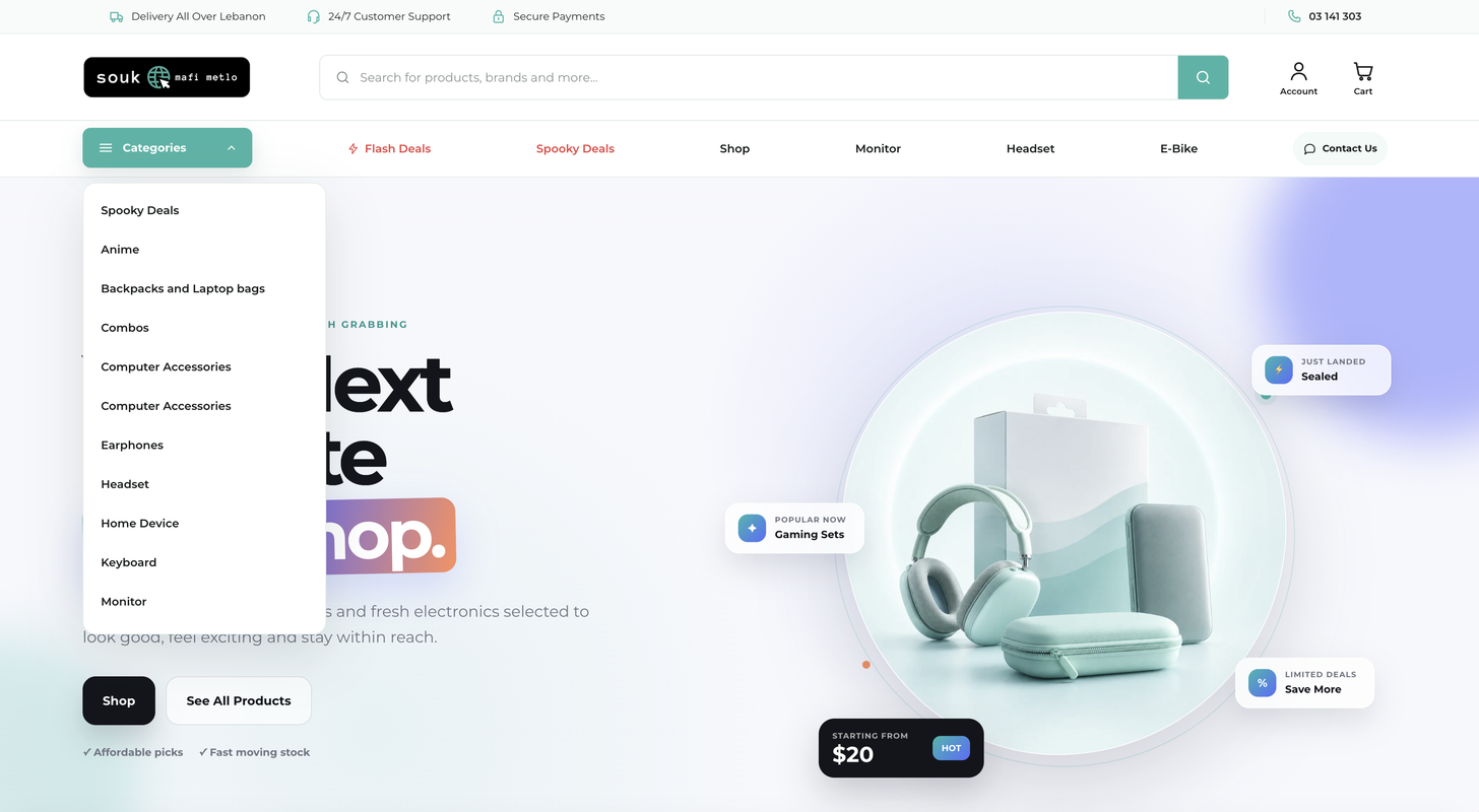 Souk Mafi Metlo Shopify storefront