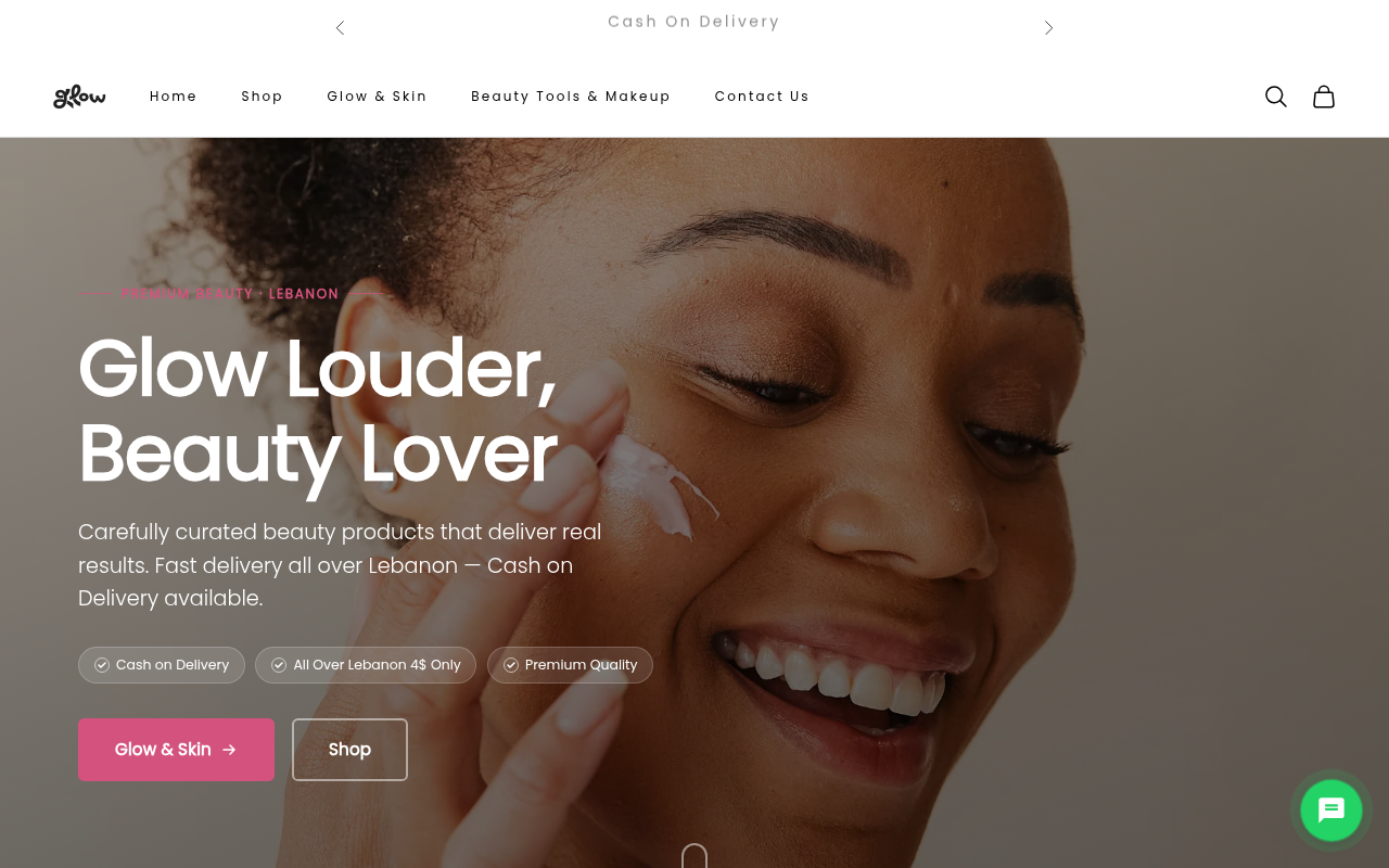 The More You Glow Shopify storefront